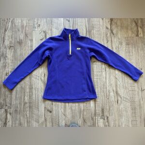 Helly Hansen Purple and yellow Fleece Pullover jacket warm layer winter ski